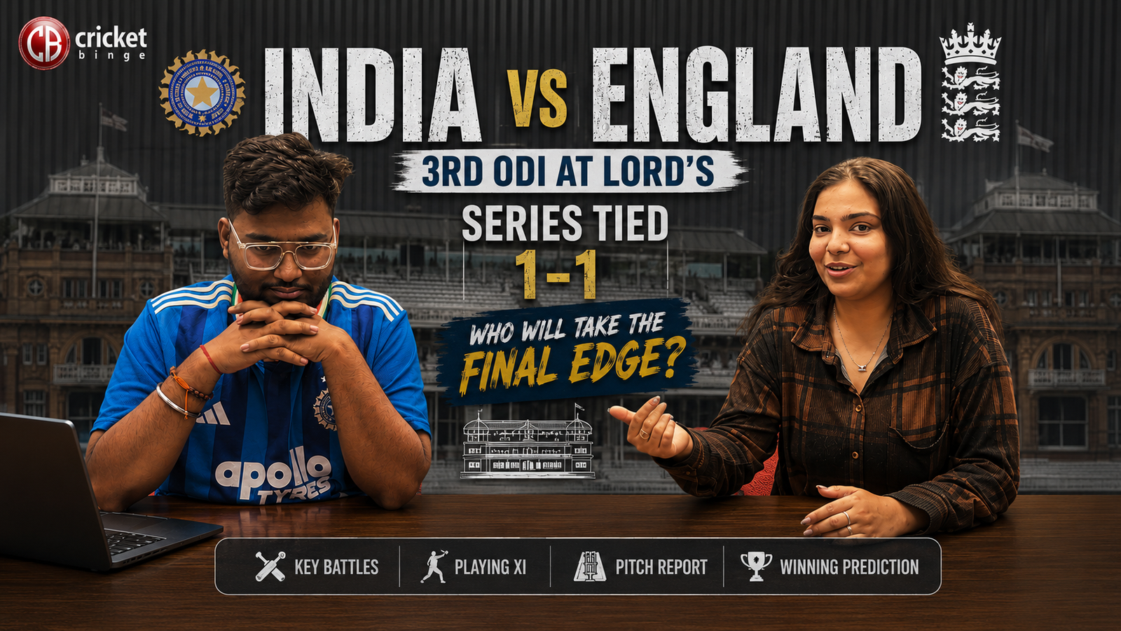 INDvsENG 3rd ODI: Final Battle at Lord's 🏏